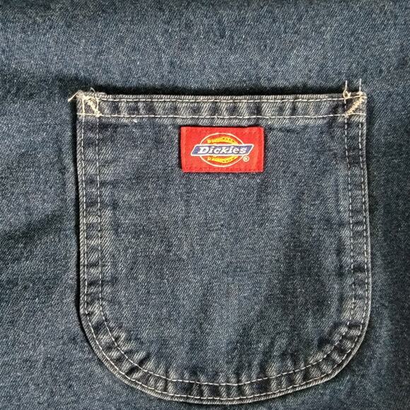 Dickies Denim Barn Chore Work Jacket Coat Sz 4XL Blanket Lined *PAINT* VTG 90's - Picture 11 of 13